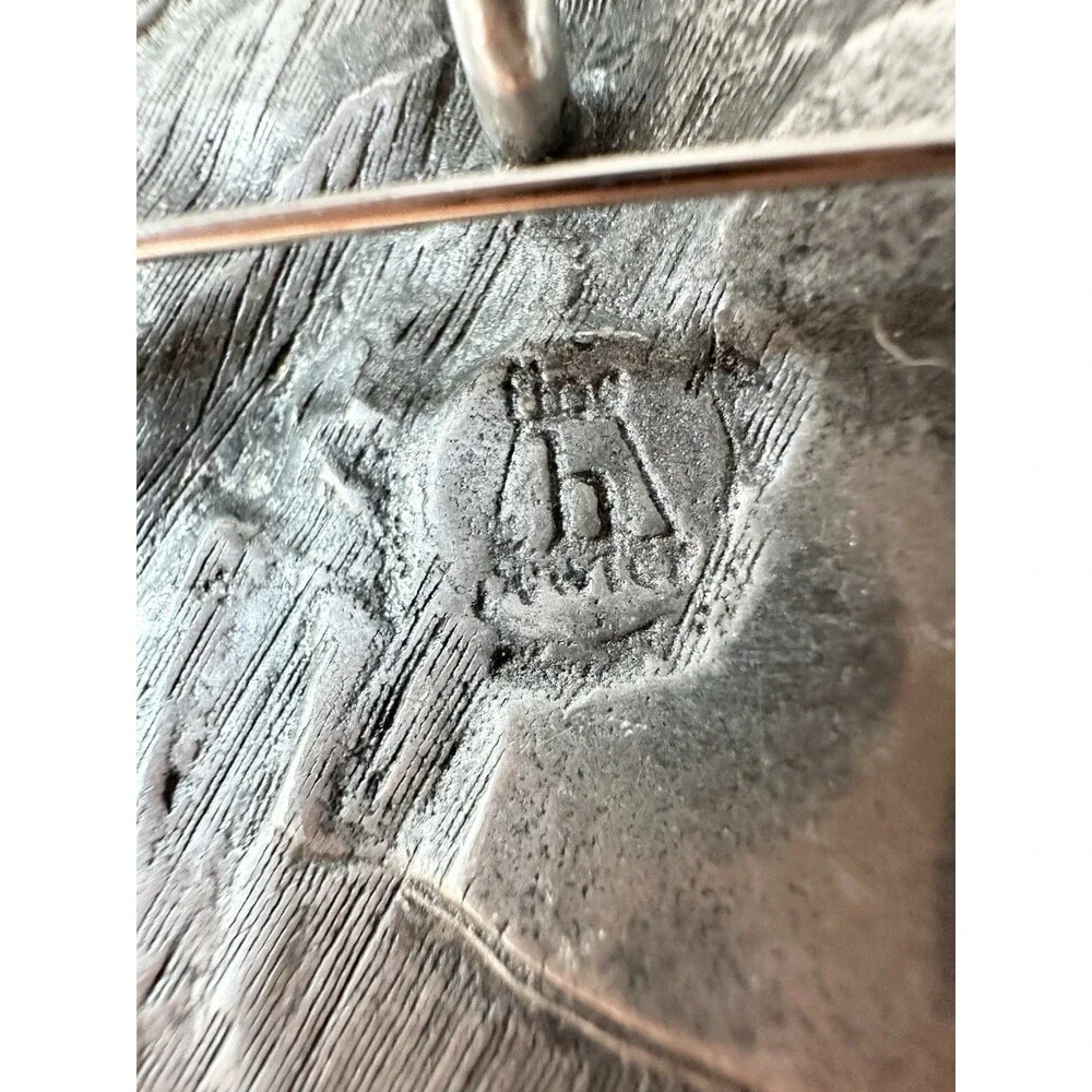 Vintage Amanda Bargas Art Nouveau Silver Tone Pin Pendant